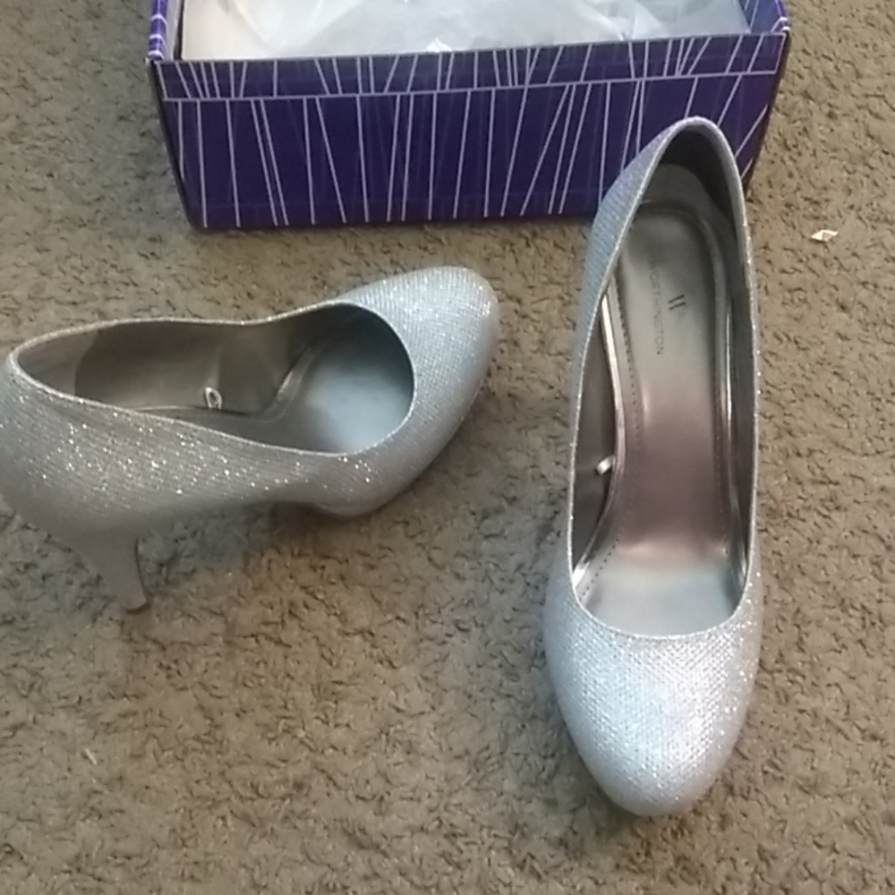 Silver dress shoes